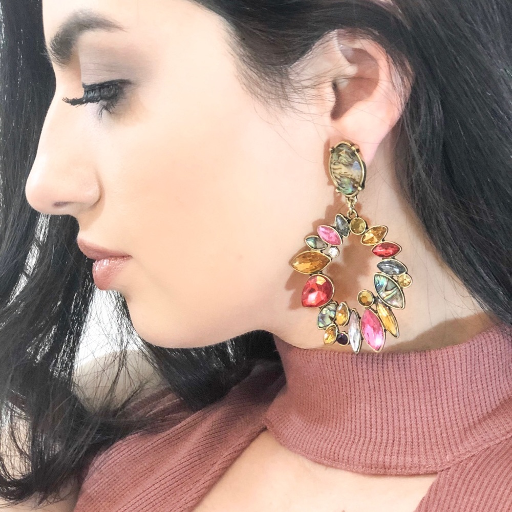 Statement Rhinestone Earrings - Picture 2 of 2